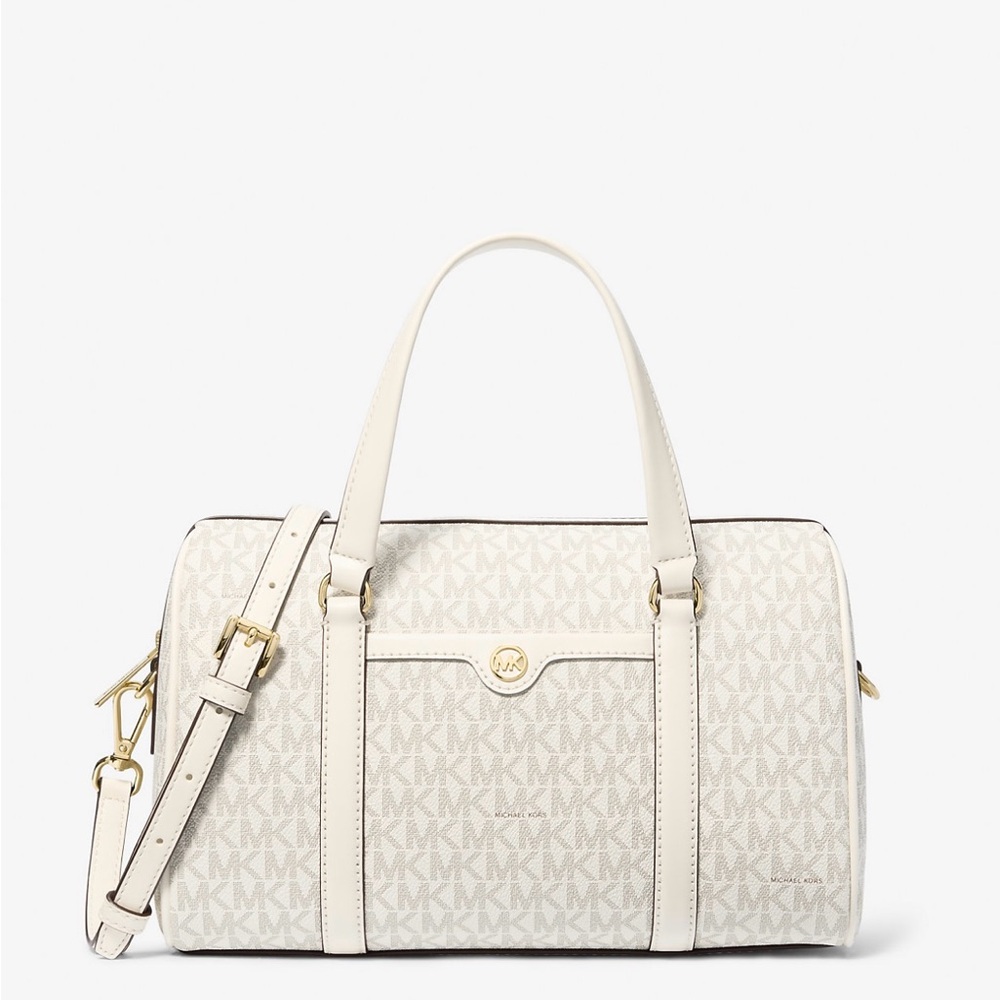 Jet Set Travel Medium Signature Logo Duffel Crossbody Bag